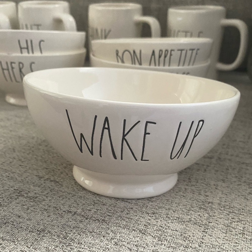 Rae Dunn WAKE UP ceramic bowl